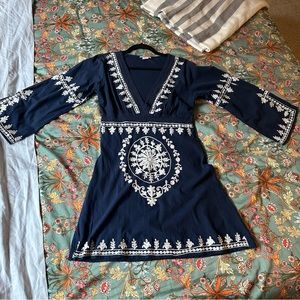 Soraya Embroidered Cotton Tunic Swim Cover-Up